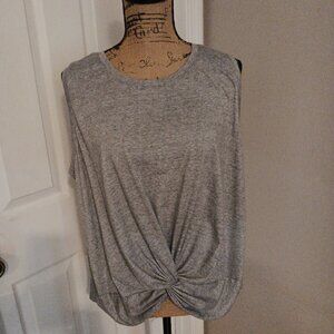 Eddie Bauer XL Knotted Hem Gray Tank